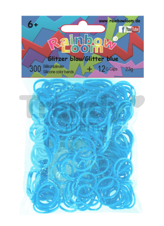 Rainbow Loom originálne trblietavé gumičky 300 kusov tyrkysové od 6 rokov