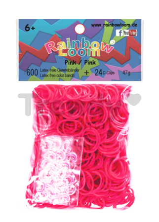 Rainbow Loom originálne gumičky 600 kusov ružové od 6 rokov