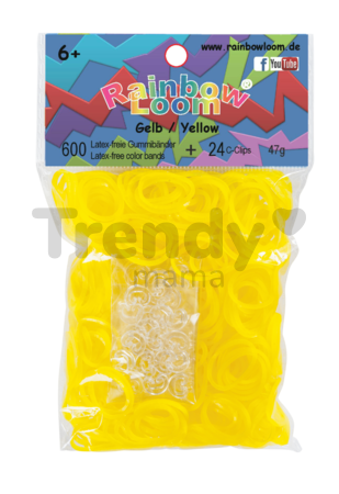 Rainbow Loom originálne transparentné gumičky 600 kusov žlté od 6 rokov