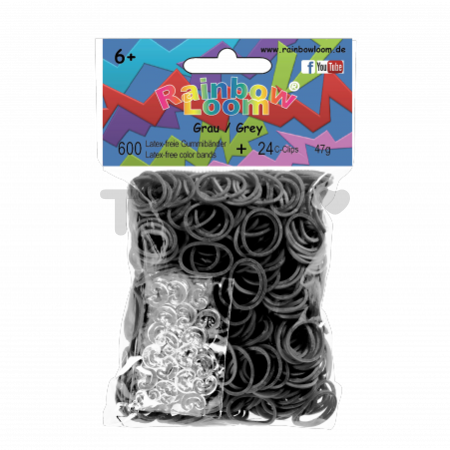 Rainbow Loom originálne gumičky 600 kusov šedé od 6 rokov
