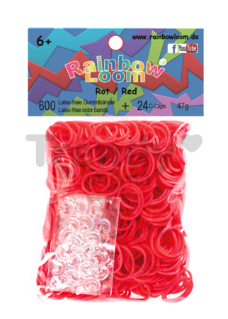 Rainbow Loom originálne gumičky 600 kusov červené od 6 rokov