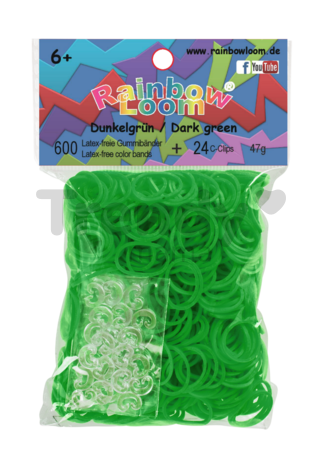 Rainbow Loom originálne gumičky 600 kusov tmavozelené od 6 rokov