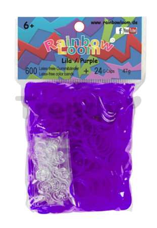 Rainbow Loom originálne transparentné gumičky 600 kusov fialové od 6 rokov