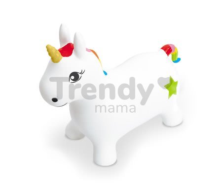 Jednorožec na skákanie Unicorn Ride on Mondo gumený biely