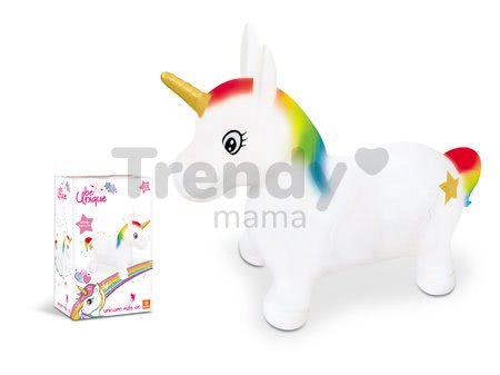 Jednorožec na skákanie Unicorn Ride on Mondo gumený biely