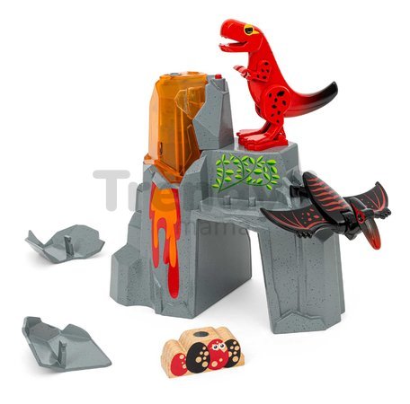 Sopka s efektom dymiacej lávy Dinosaur Erupting Volcano BRIO so zvukom a svetlom 2 figúrky dinosaurov od 3 rokov BRIO0929