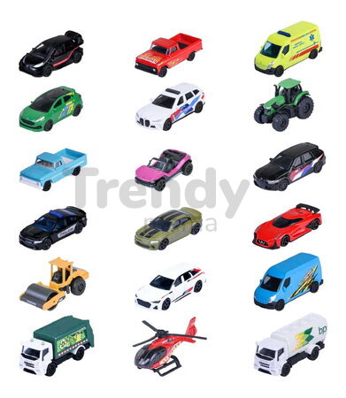 Autíčko mestské Street Cars Majorette 7,5 cm dĺžka 18 rôznych druhov