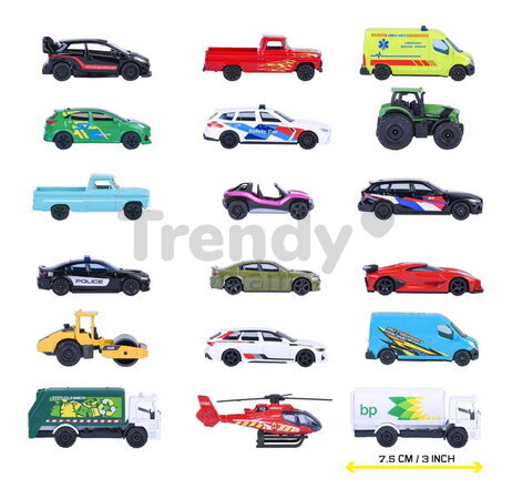 Autíčko mestské Street Cars Majorette 7,5 cm dĺžka 18 rôznych druhov