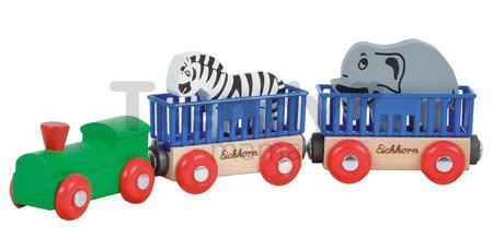 Náhradné diely k vláčikodráhe Train Animal Eichhorn rušeň s vagónmi a zvieratkami 5 dielov 24 cm dĺžka