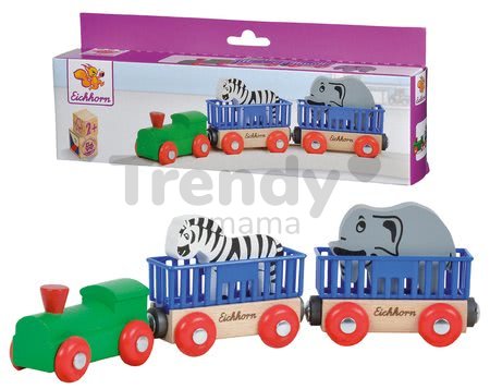 Náhradné diely k vláčikodráhe Train Animal Eichhorn rušeň s vagónmi a zvieratkami 5 dielov 24 cm dĺžka