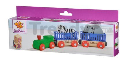 Náhradné diely k vláčikodráhe Train Animal Eichhorn rušeň s vagónmi a zvieratkami 5 dielov 24 cm dĺžka