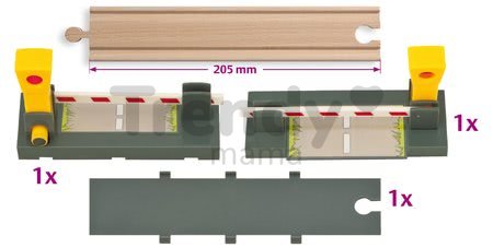 Náhradné diely k vláčikodráhe Train Level Crossing Tracks Eichhorn magnetický železničný prechod s rampami 4 diely