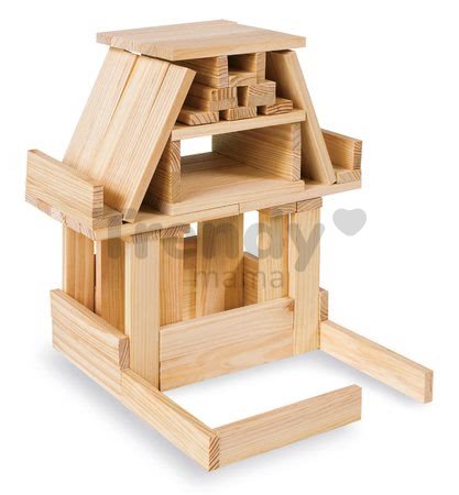 Drevené kocky stavebné Wooden Construction Kit Eichhorn prírodné drevo 200 dielov od 2 rokov