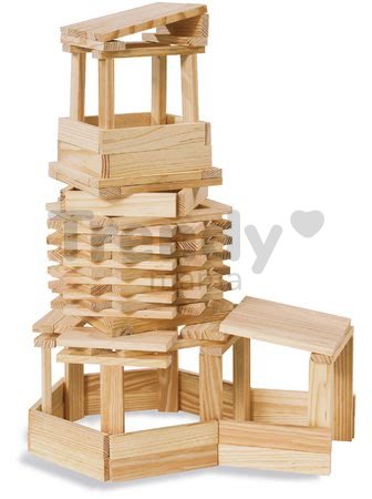 Drevené kocky stavebné Wooden Construction Kit Eichhorn prírodné drevo 200 dielov od 2 rokov