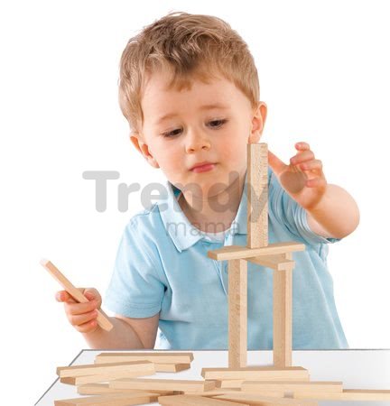 Drevené kocky stavebné Wooden Construction Kit Eichhorn prírodné drevo 200 dielov od 2 rokov