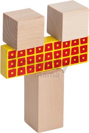 Drevené kocky Color Wooden Blocks Eichhorn vzorované s potlačou 50 ks v dóze od 12 mes