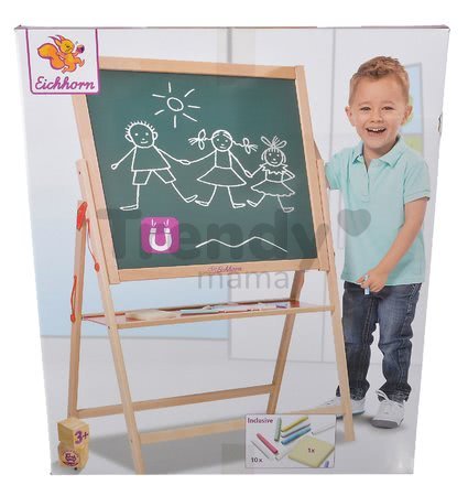 Drevená magnetická tabuľa Magnetic Board Eichhorn skladacia s 11 doplnkami