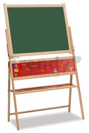 Drevená magnetická tabuľa Magnetic Board XL Eichhorn skladacia so 48 magnetkami a 10 kriedami so špongiou 110 cm vysoká