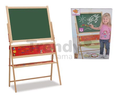 Drevená magnetická tabuľa Magnetic Board XL Eichhorn skladacia so 48 magnetkami a 10 kriedami so špongiou 110 cm vysoká