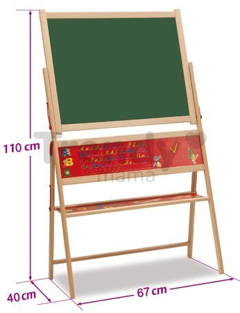 Drevená magnetická tabuľa Magnetic Board XL Eichhorn skladacia so 48 magnetkami a 10 kriedami so špongiou 110 cm vysoká