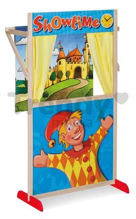 Drevené bábkové divadlo Puppet Theatre Eichhorn s rozprávkovou scénou a oponou 110 cm výška