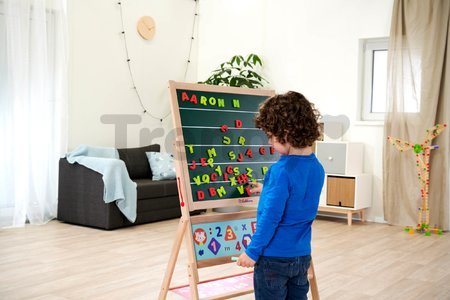 Drevená magnetická tabuľa Magnetic Board Eichhorn skladacia so 48 magnetkami a 10 kriedami so špongiou 110 cm vysoká