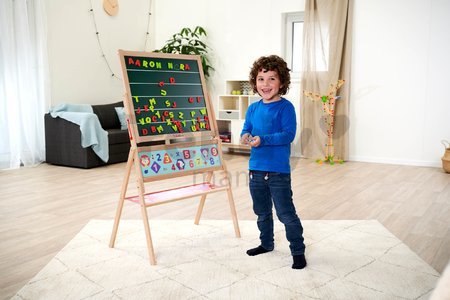 Drevená magnetická tabuľa Magnetic Board Eichhorn skladacia so 48 magnetkami a 10 kriedami so špongiou 110 cm vysoká