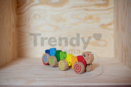 Drevená húsenica na ťahanie Pull along Animal Caterpillar Eichhorn od 12 mes
