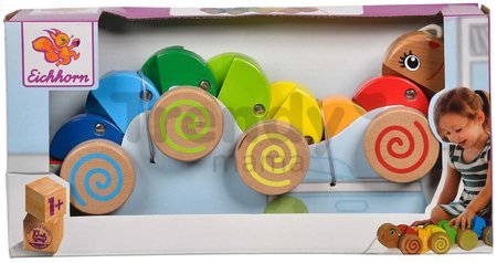 Drevená húsenica na ťahanie Pull along Animal Caterpillar Eichhorn od 12 mes