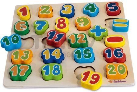 Drevené čísla a znaky Numbers Eichhorn 23 dielov od 12 mes
