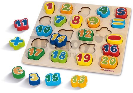 Drevené čísla a znaky Numbers Eichhorn 23 dielov od 12 mes