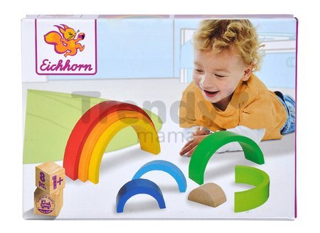 Drevená skladačka Dúha Rainbow Eichhorn 8 dielov od 12 mes