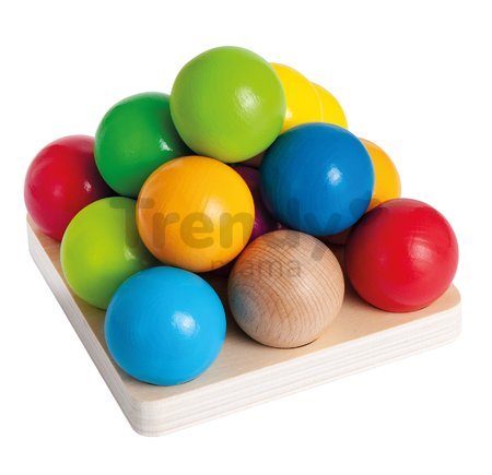 Drevená didaktická pyramída Marbel Sorting Game Eichhorn 15 dielov od 12 mes