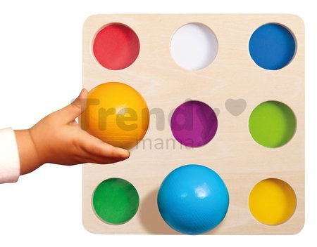 Drevená didaktická pyramída Marbel Sorting Game Eichhorn 15 dielov od 12 mes