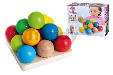 Drevená didaktická pyramída Marbel Sorting Game Eichhorn 15 dielov od 12 mes