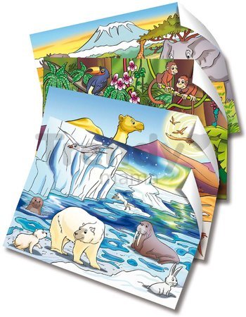 Drevené puzzle kocky Picture Cube Eichhorn 12 kociek so 6 motívmi zvieratiek