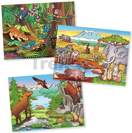 Drevené puzzle kocky Picture Cube Eichhorn 12 kociek so 6 motívmi zvieratiek