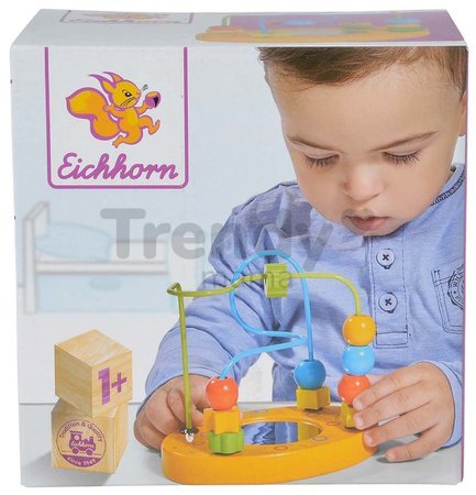 Drevený labyrint s korálikmi Bead Maze Eichhorn so zrkadlom hra s dvoma dráhami od 12 mes