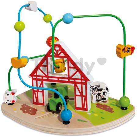 Drevený labyrint Farma s korálikmi Bead Maze Farm Eichhorn s dvoma dráhami od 12 mes