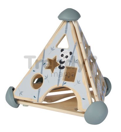 Drevená didaktická pyramída Game Center Pyramide Eichhorn s vkladacími kockami a xylofónom od 12 mes