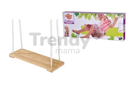 Drevená hojdačka plocha Outdoor Plank Swing Eichhorn prírodná 140-210 cm dĺžka 40*14 cm a 60 kg nosnosť