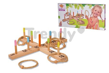 Drevené kruhy na hádzanie Outdoor Quoits Set Eichhorn s 5 kruhmi na hádzanie 50*50 cm