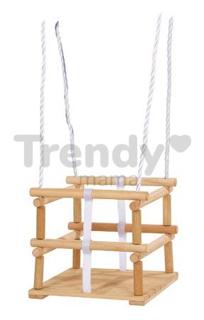 Drevená hojdačka Wooden Baby Swing Outdoor Eichhorn prírodná 140-210 cm dĺžka 30*30 cm sedadlo 20 kg nosnosť od 12 mes