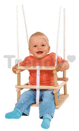 Drevená hojdačka Wooden Baby Swing Outdoor Eichhorn prírodná 140-210 cm dĺžka 30*30 cm sedadlo 20 kg nosnosť od 12 mes
