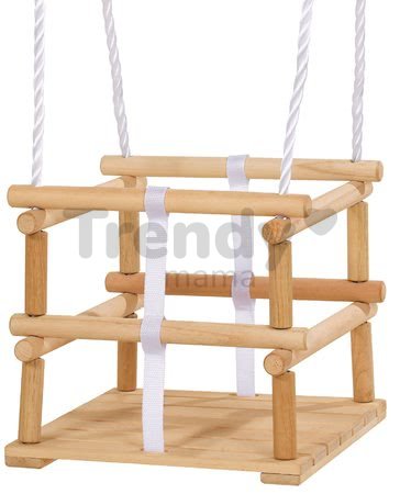 Drevená hojdačka Wooden Baby Swing Outdoor Eichhorn prírodná 140-210 cm dĺžka 30*30 cm sedadlo 20 kg nosnosť od 12 mes