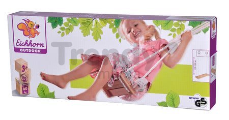 Drevená hojdačka plocha Plank Swing Outdoor Eichhorn prírodná 140-210 cm dĺžka 40*14 cm a 60 kg nosnosť