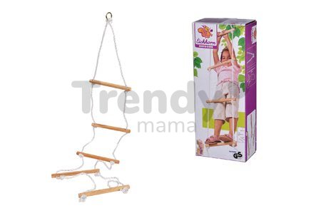 Drevený povrazový rebrík Rope Ladder Outdoor Eichhorn prírodný 170 cm dĺžka 60 kg nosnosť