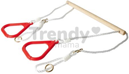 Drevená hrazda a kruhy na cvičenie Outdoor Gym Set 2in1 Eichhorn výškovo nastaviteľná 110-160 cm nosnosť 60 kg