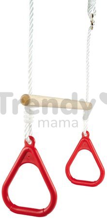 Drevená hrazda a kruhy na cvičenie Outdoor Gym Set 2in1 Eichhorn výškovo nastaviteľná 110-160 cm nosnosť 60 kg