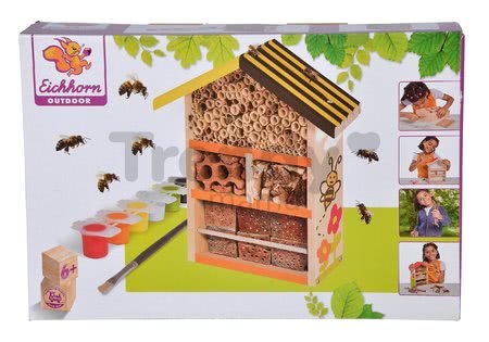 Drevený úľ pre včely Outdoor Bee House Eichhorn Poskladaj a vymaľuj - so štetcom a farbami od 6 rokov